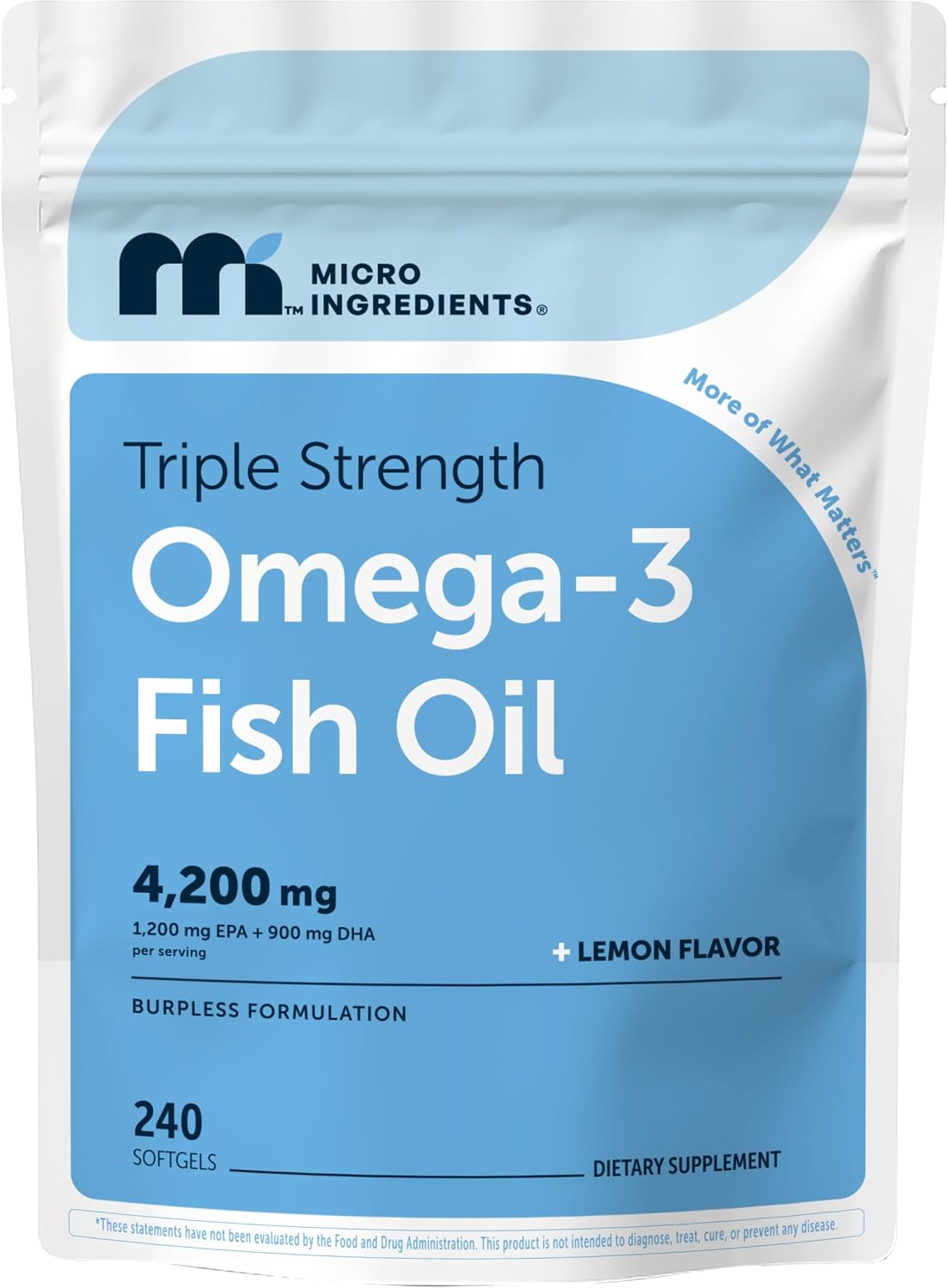 کپسول روغن ماهی امگا ۳، Micro Ingredients، 900 میلی‌گرم، EPA 1200 میلی‌گرم و DHA 900 میلی‌گرم، 240 سافت‌ژل
