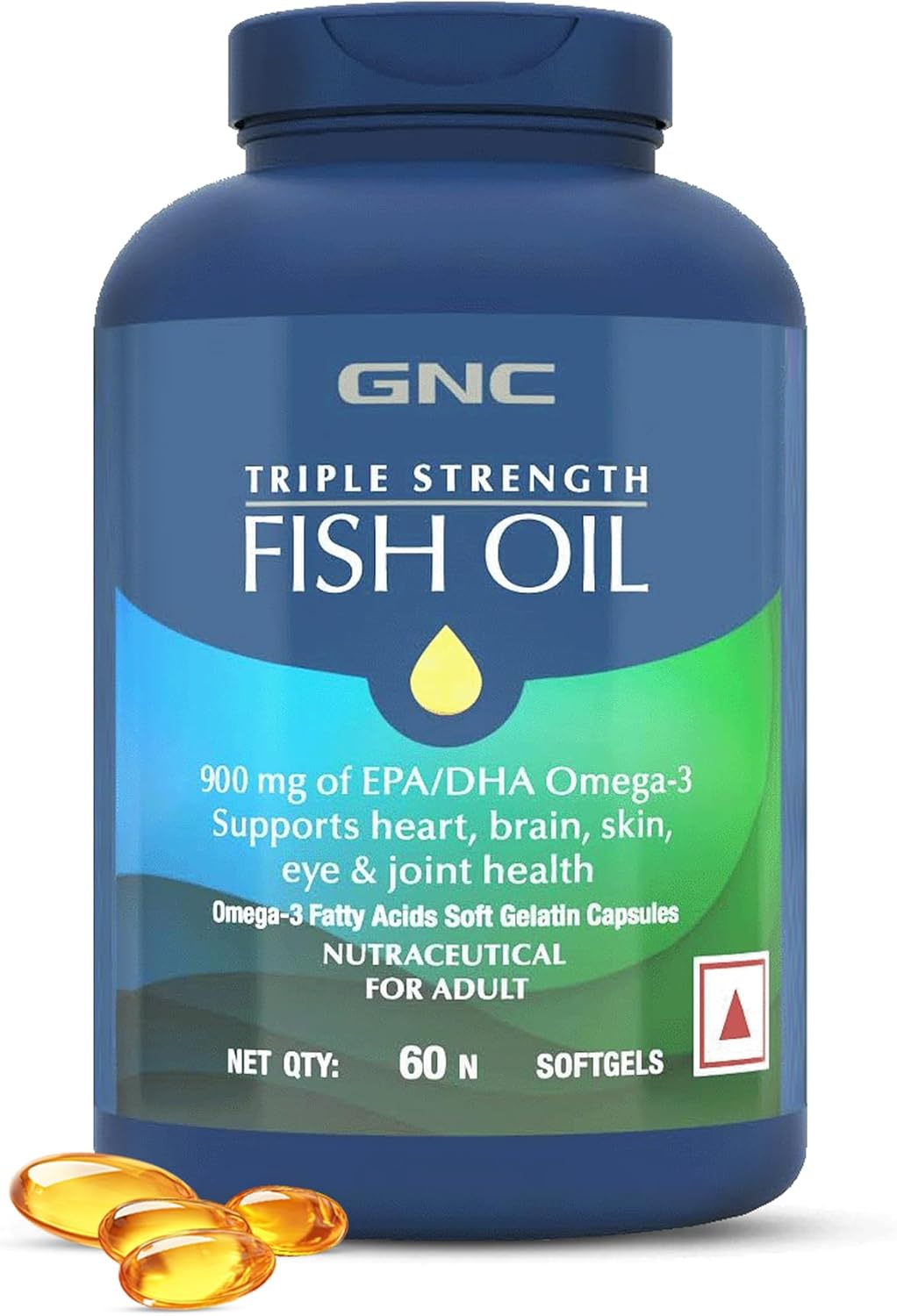 کپسول روغن ماهی امگا ۳، GNC، 1500 میلی‌گرم، EPA 540 میلی‌گرم و DHA 360 میلی‌گرم، 60 سافت‌ژل