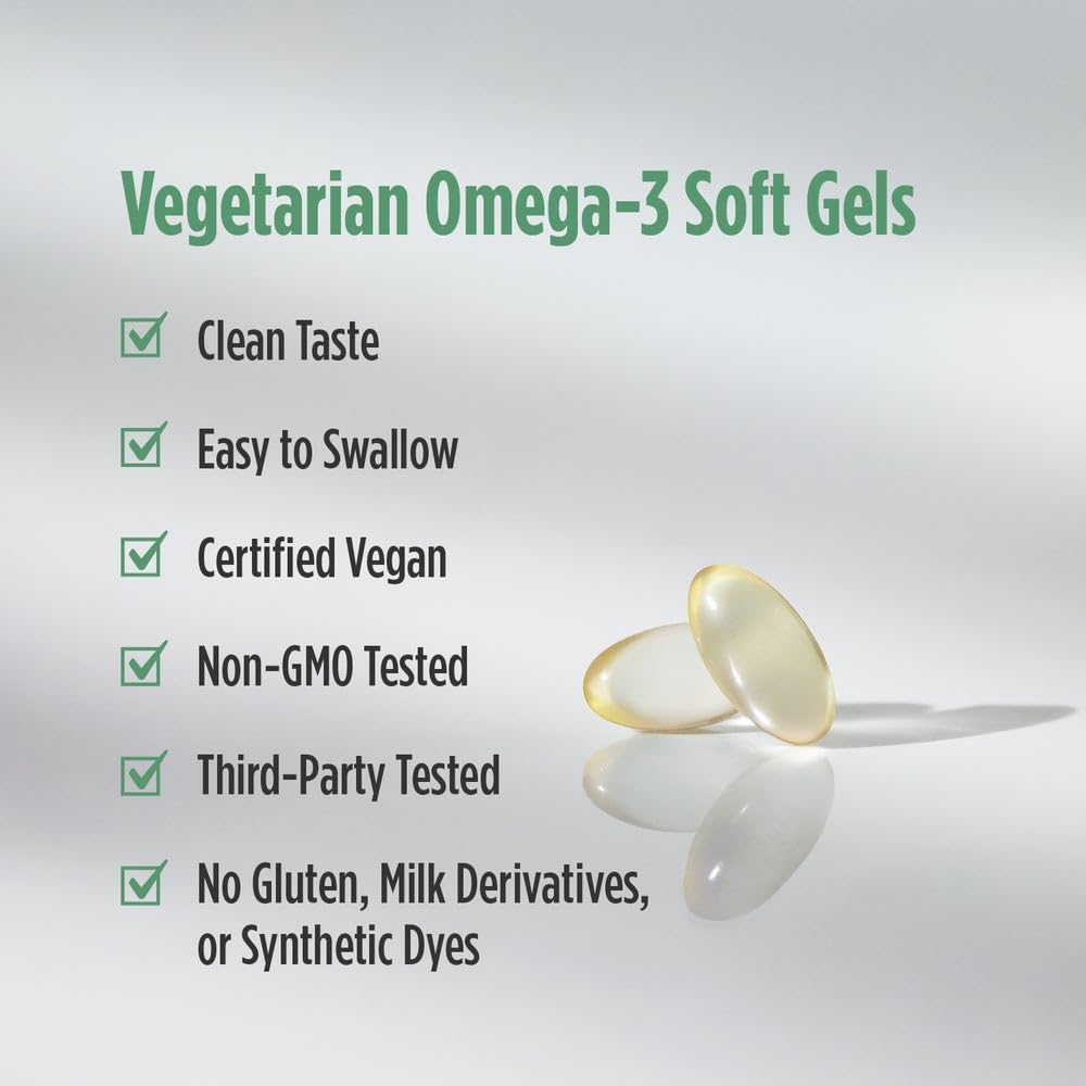 مکمل وگان امگا ۳ روغن جلبک، Nordic Naturals، مدل Algae DHA، 500 میلی‌گرم، 60 سافت‌ژل