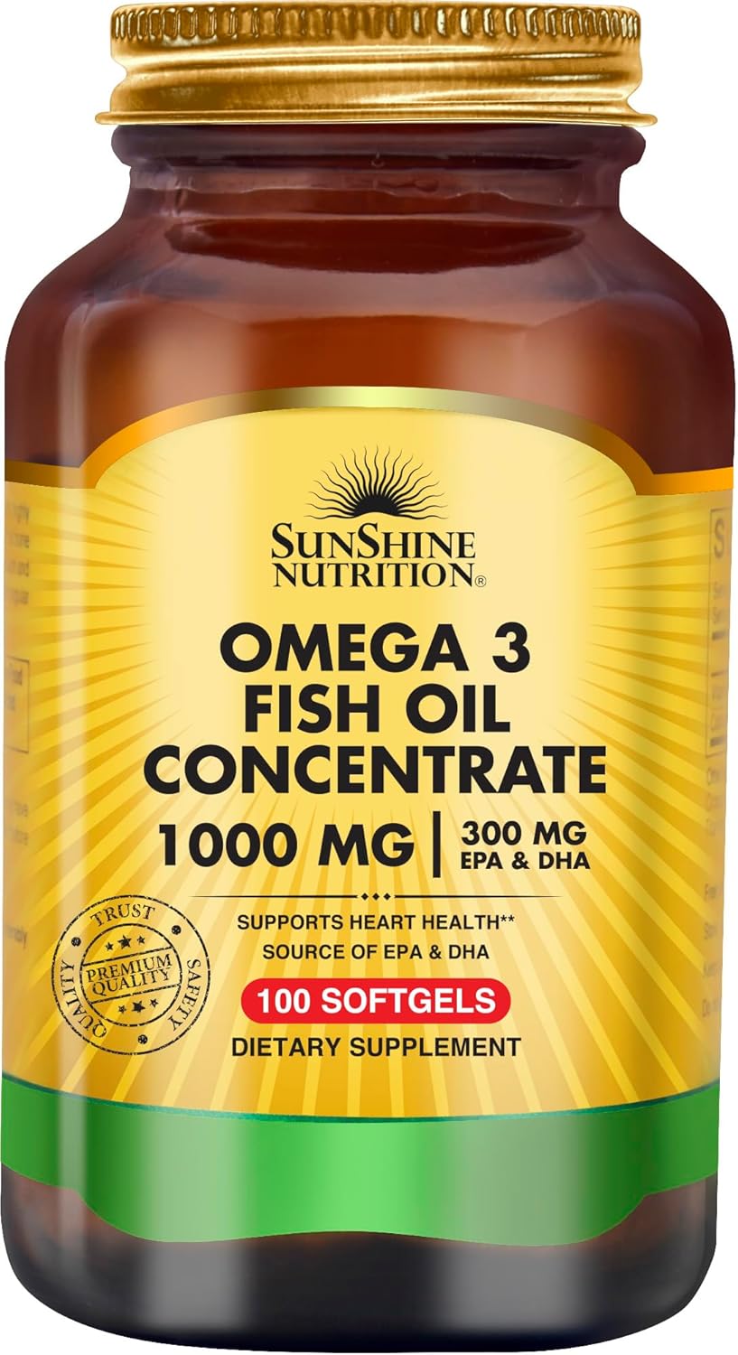 کپسول روغن ماهی امگا ۳، Sunshine Nutrition، 100 سافت‌ژل