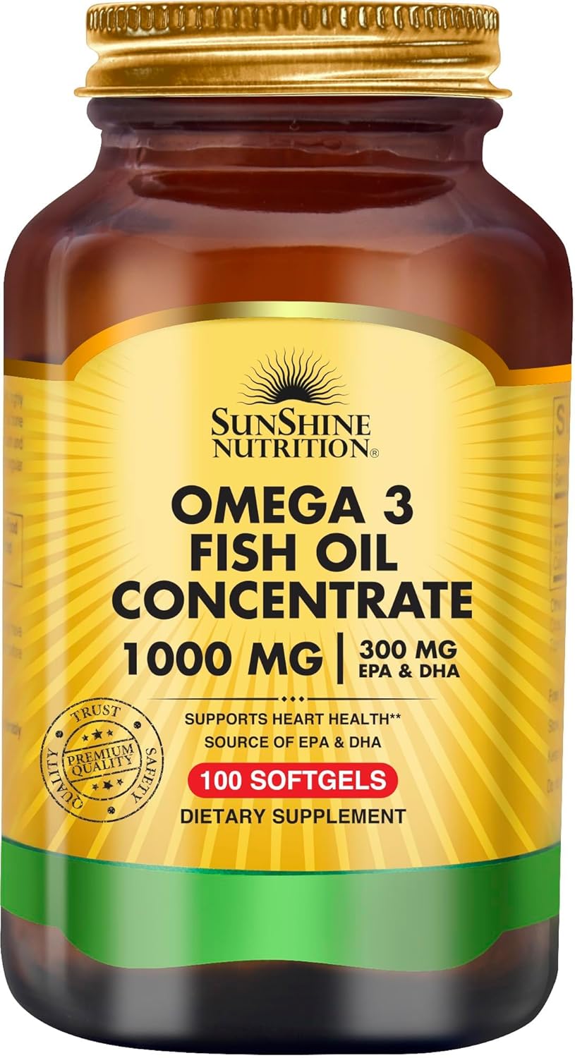 کپسول روغن ماهی امگا ۳، Sunshine Nutrition، 100 سافت‌ژل
