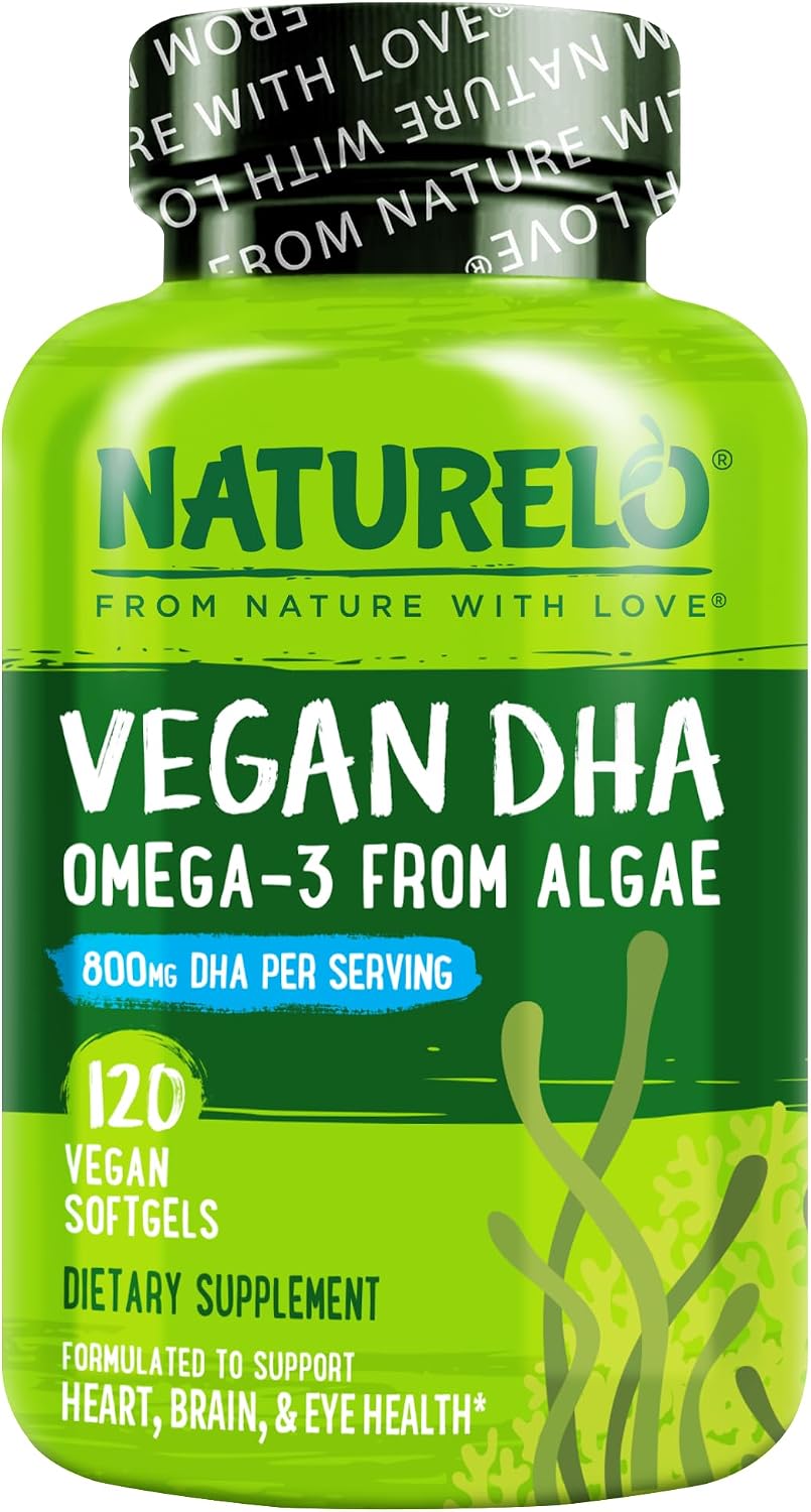 مکمل امگا ۳ و DHA دوران بارداری، NATURELO، مدل Vegan DHA، 120 سافت‌ژل