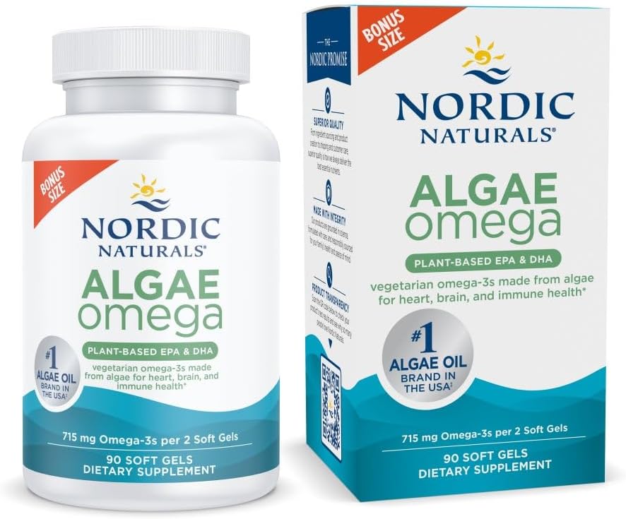 مکمل وگان امگا ۳ روغن جلبک، Nordic Naturals، 90 عدد