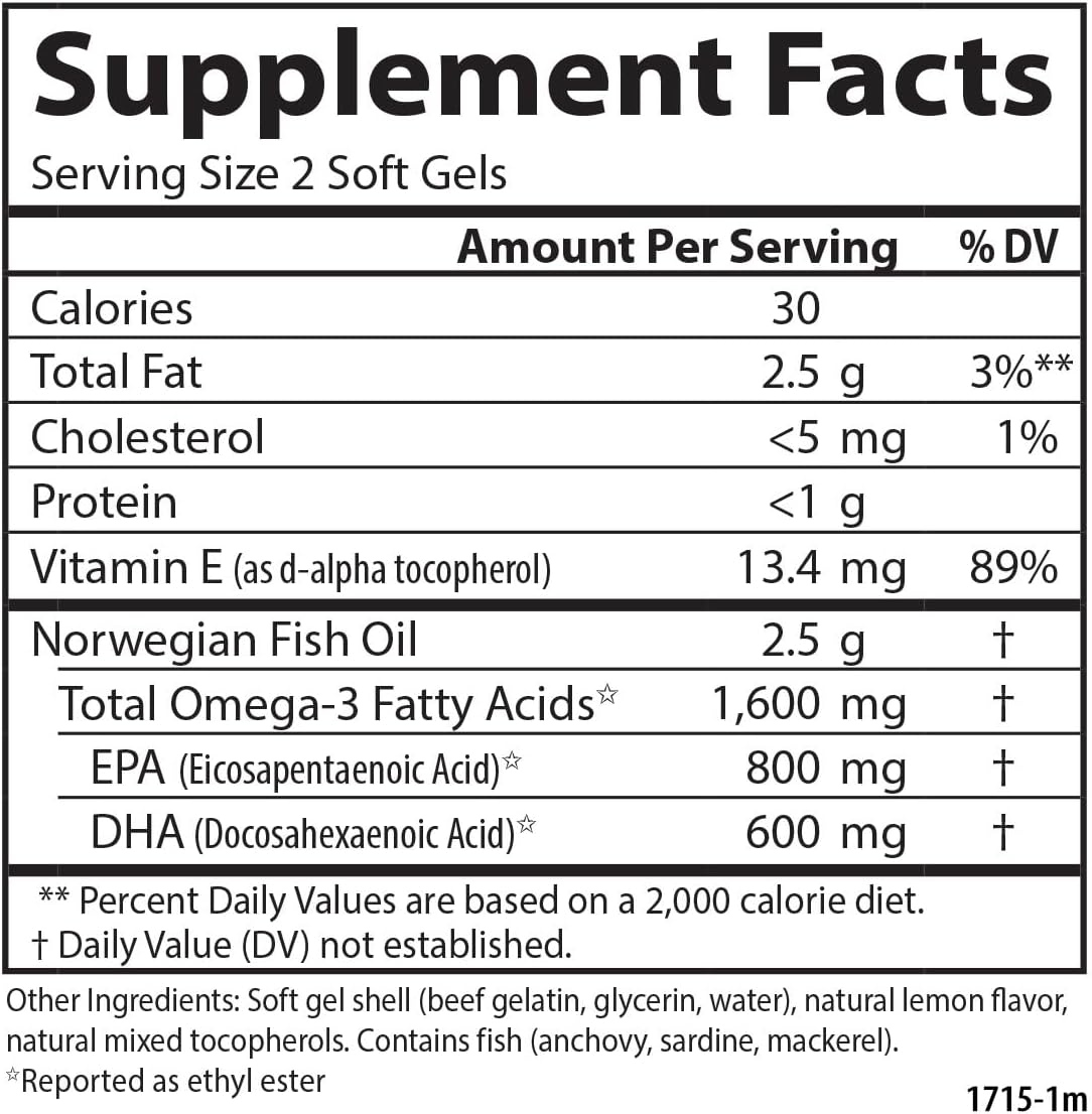 کپسول روغن ماهی امگا ۳، Carlson، مدل Elite Omega-3 Gems، 130 سافت‌ژل، طعم لیمو