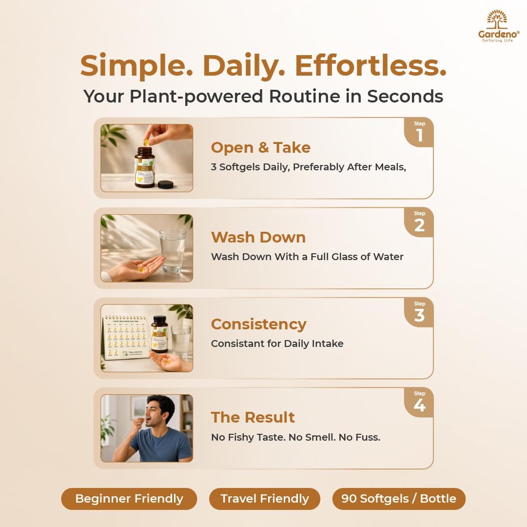 مکمل گیاهی امگا ۳-۶-۹، Gardeno Nurturing Life، 90 سافت‌ژل
