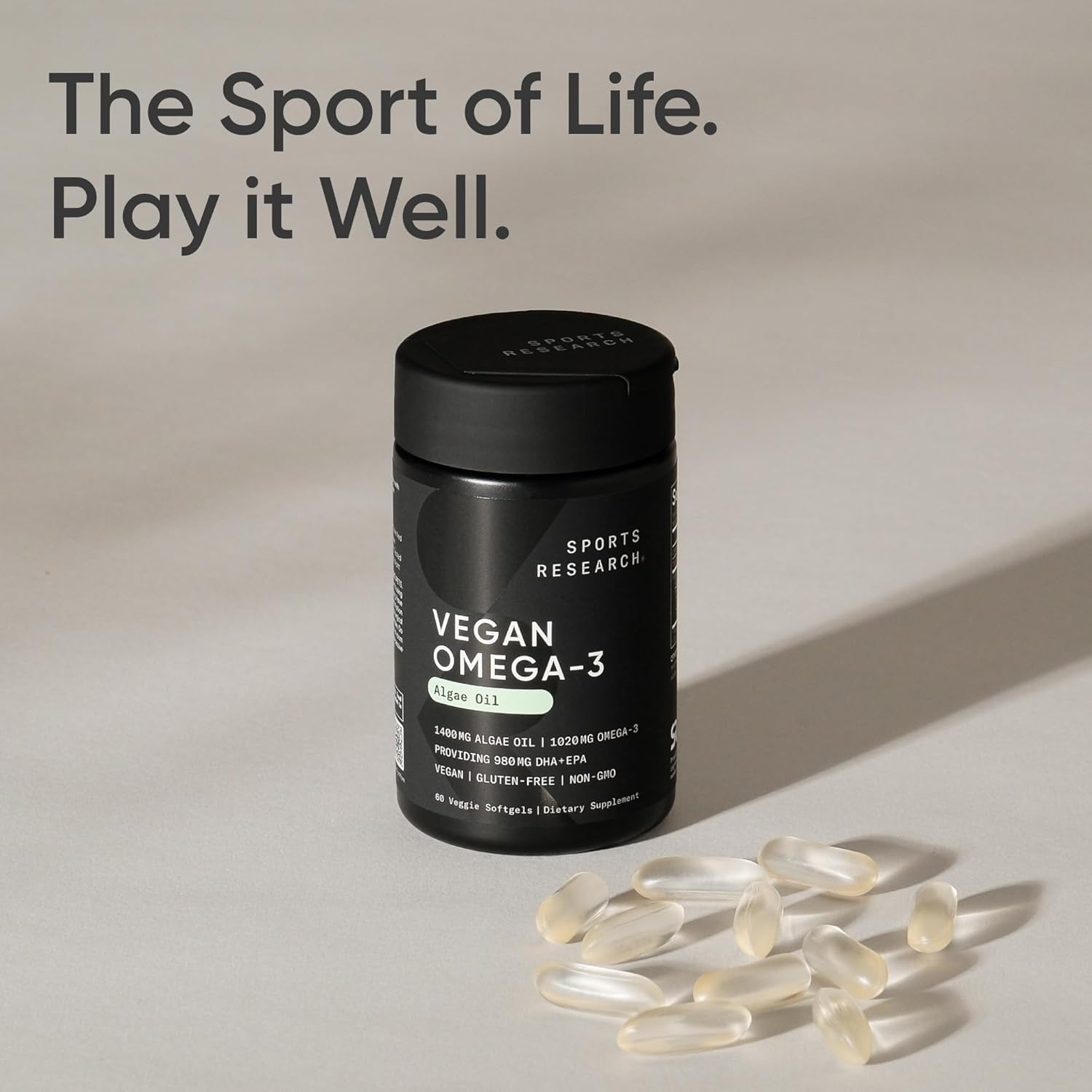 مکمل وگان امگا ۳ روغن جلبک، Sports Research، مدل Vegan DHA