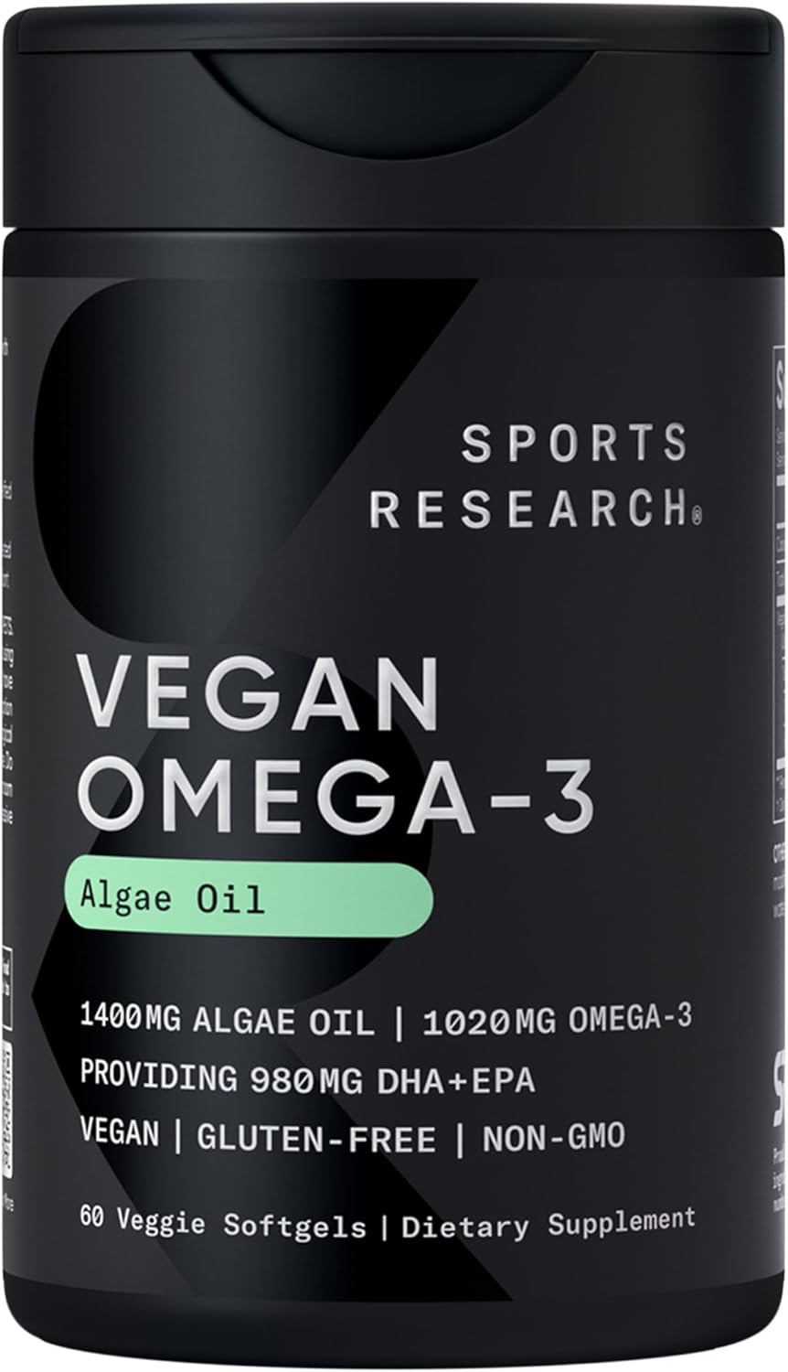 مکمل وگان امگا ۳ روغن جلبک، Sports Research، مدل Vegan DHA