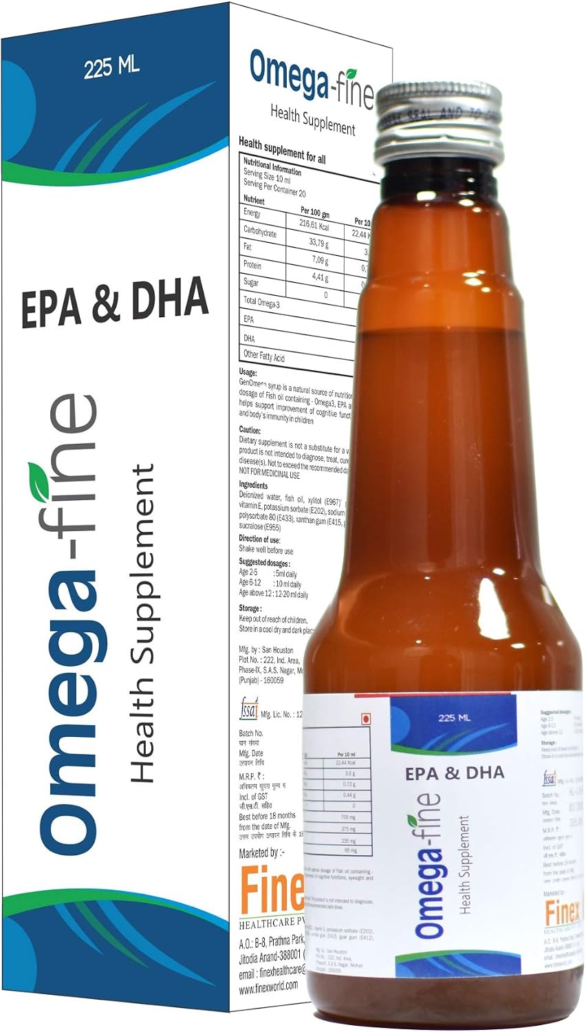روغن ماهی امگا ۳ مایع، Omegafine، 225 میلی‌لیتر
