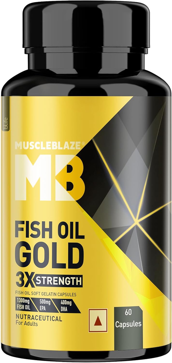 کپسول روغن ماهی امگا ۳، MuscleBlaze، EPA 560 میلی‌گرم و DHA 400 میلی‌گرم