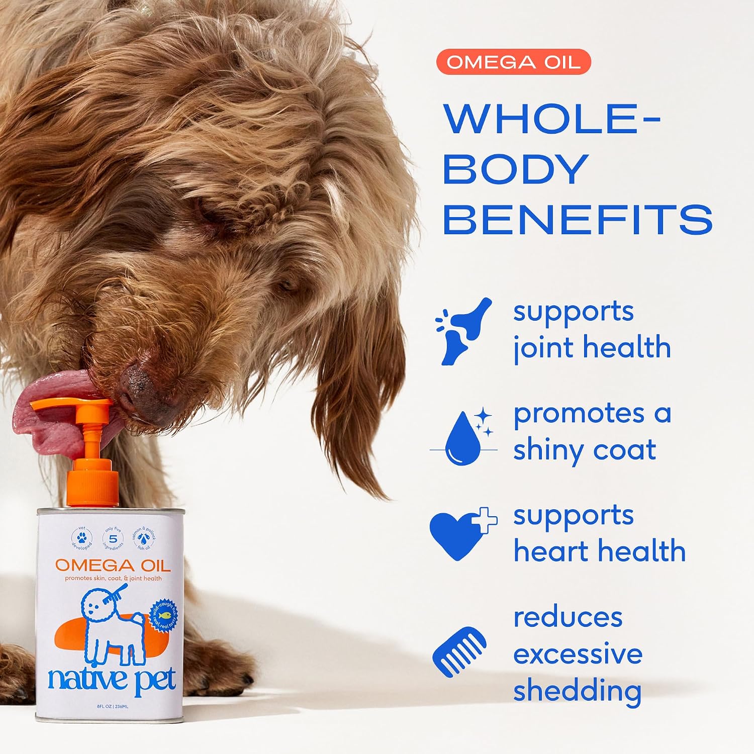 روغن سالمون امگا ۳ برای سگ و گربه، Native Pet، 8 اونس