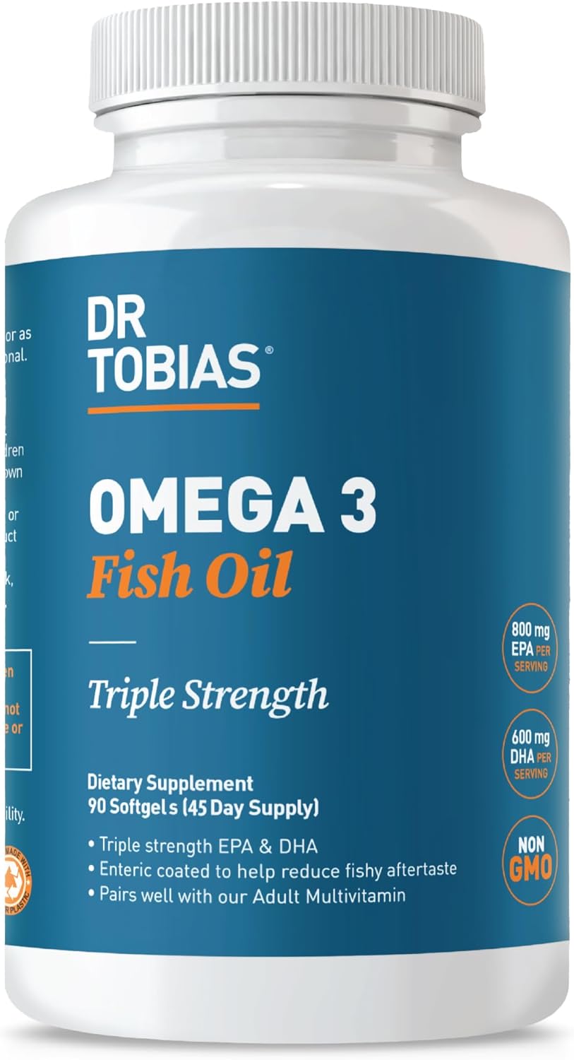 کپسول روغن ماهی امگا ۳، Dr. Tobias، EPA 600 میلی‌گرم و DHA 600 میلی‌گرم، 90 سافت‌ژل
