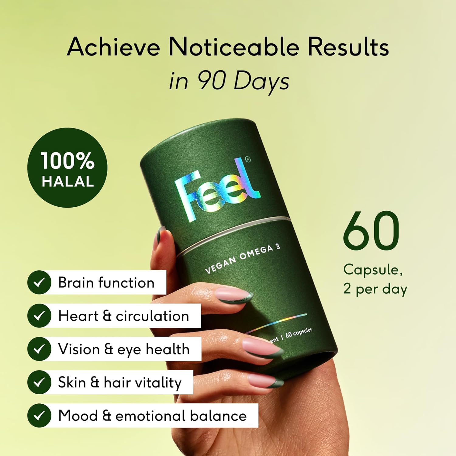 کپسول روغن ماهی امگا ۳، FEEL، 60 کپسول