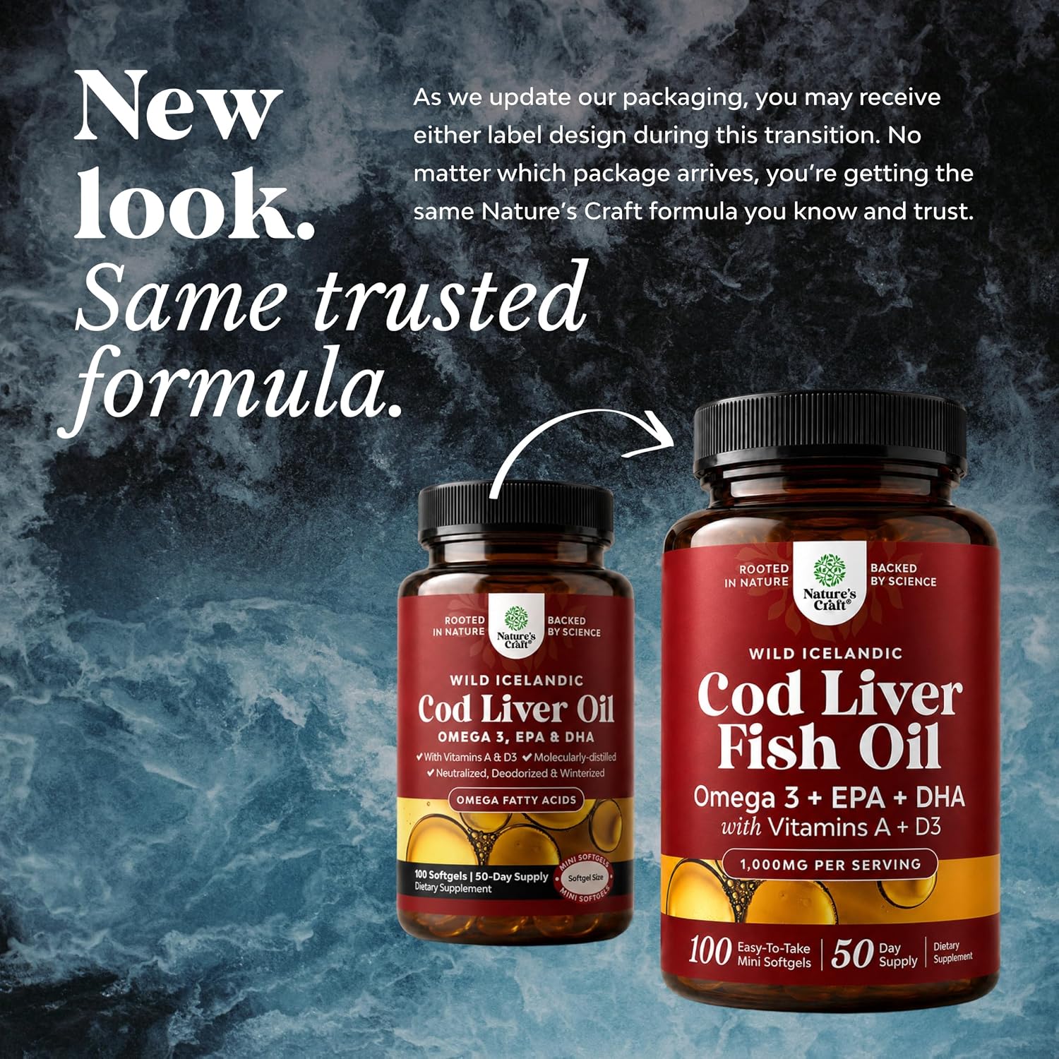 کپسول روغن کبد ماهی امگا ۳، Natures Craft، مدل Total Omega، 1000 میلی‌گرم