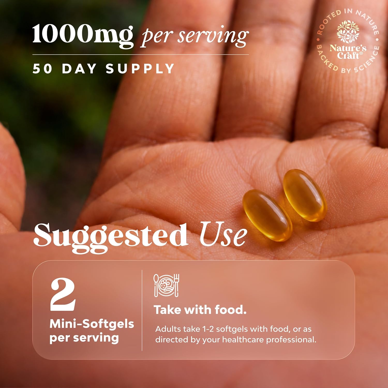 کپسول روغن کبد ماهی امگا ۳، Natures Craft، مدل Total Omega، 1000 میلی‌گرم