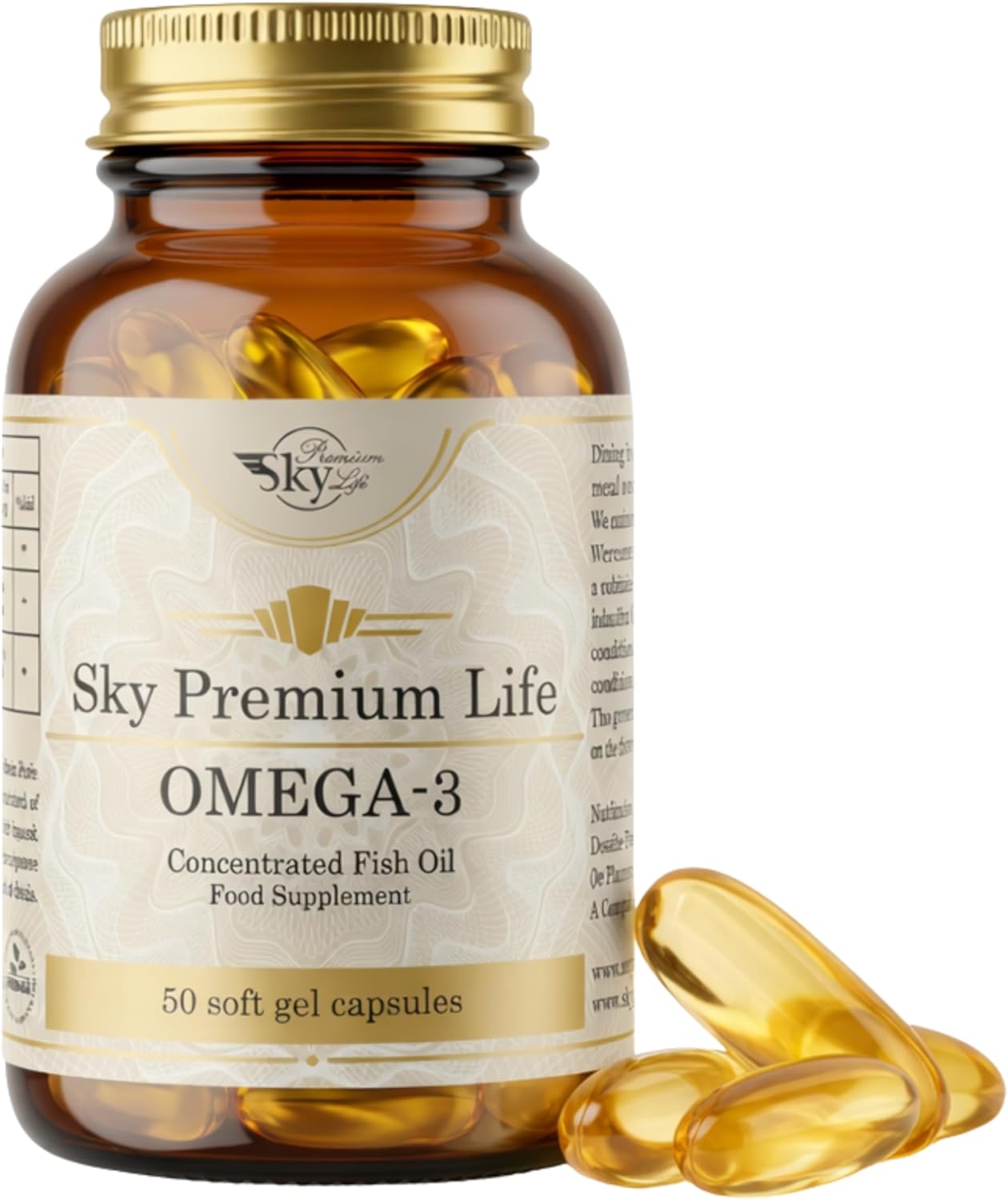 کپسول روغن ماهی امگا ۳، Sky Premium Life، 50 سافت‌ژل
