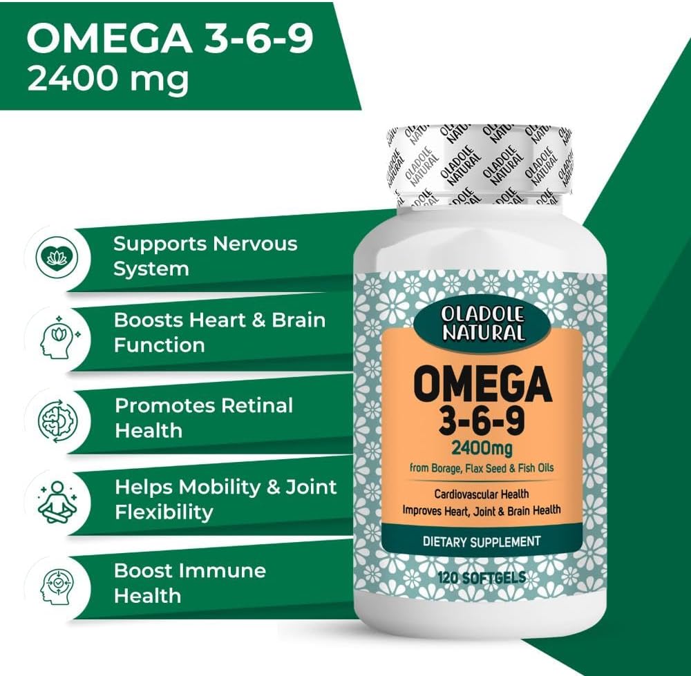 مکمل امگا ۳-۶-۹، Oladole Natural، 120 سافت‌ژل