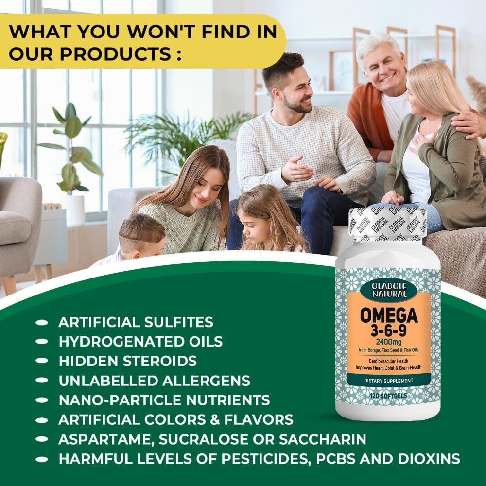 مکمل امگا ۳-۶-۹، Oladole Natural، 120 سافت‌ژل
