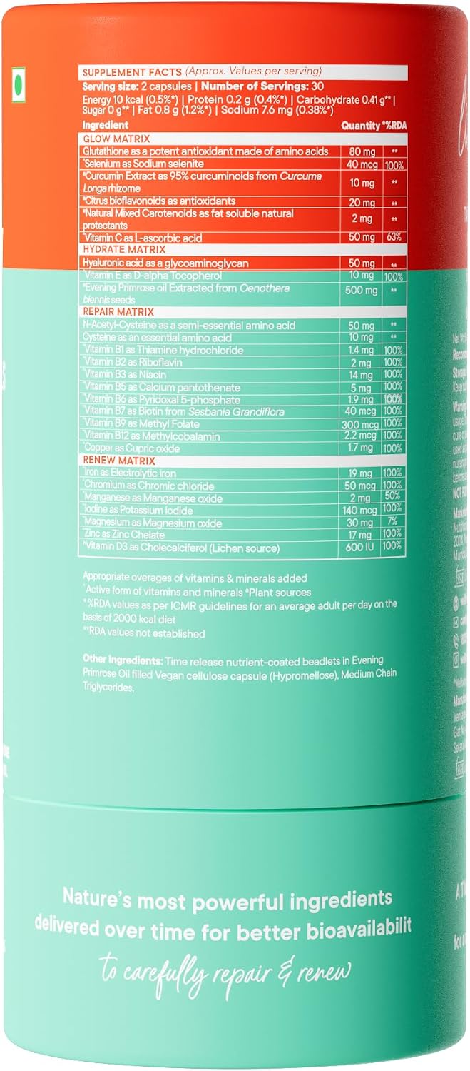 مکمل مو، پوست و ناخن حاوی امگا ۳، Wellbeing Nutrition، 60 کپسول