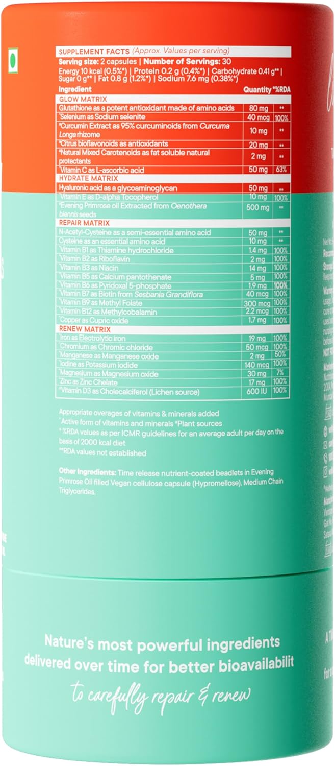 مکمل مو، پوست و ناخن حاوی امگا ۳، Wellbeing Nutrition، 60 کپسول
