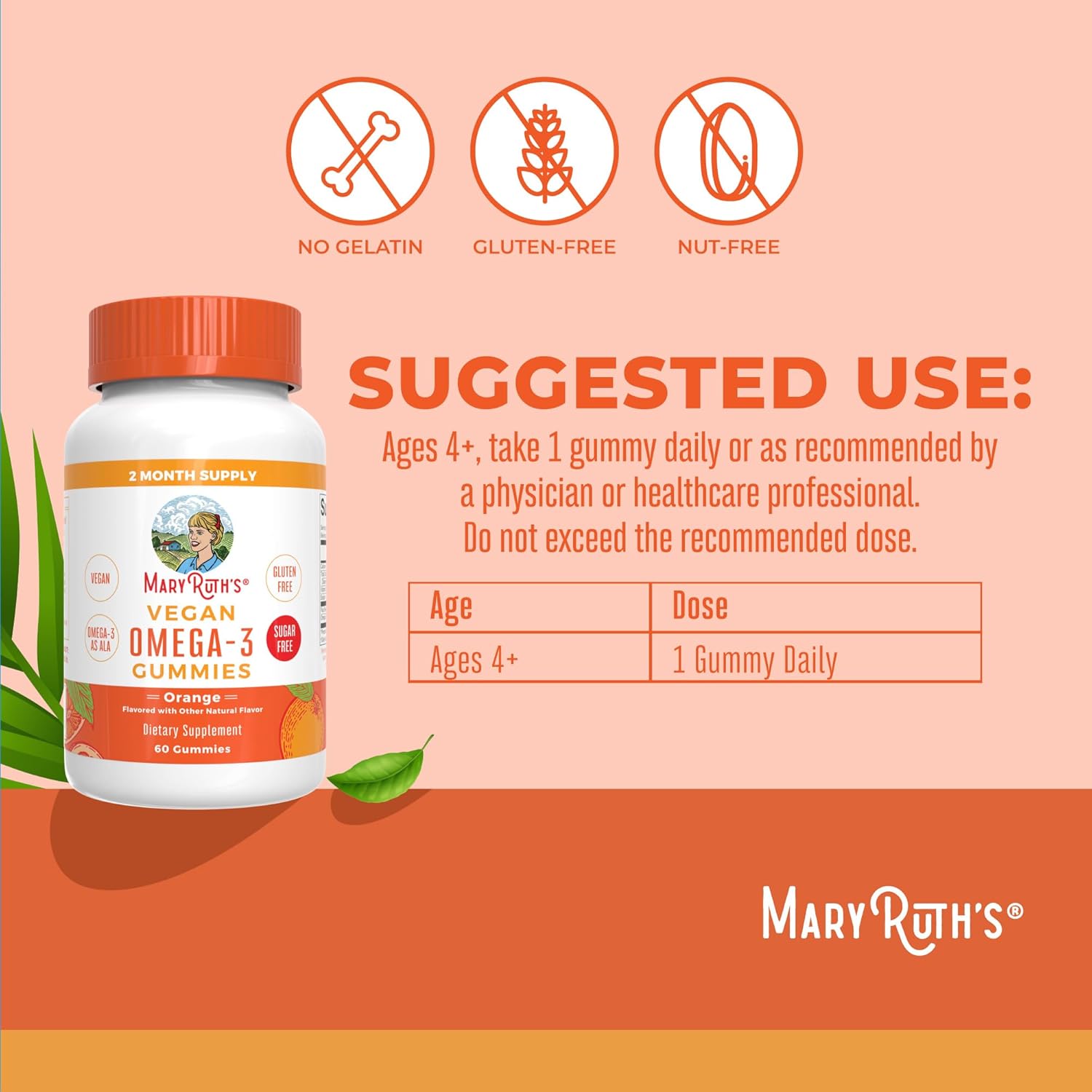 مکمل گیاهی امگا ۳، MaryRuth Organics، 3 پاستیل