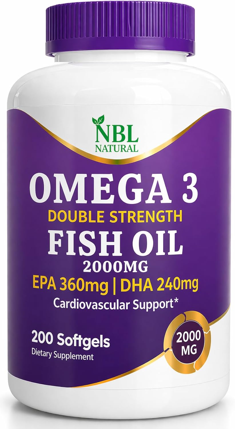 کپسول روغن ماهی امگا ۳، NBL Natural، 2000 میلی‌گرم، EPA 360 میلی‌گرم و DHA 240 میلی‌گرم، 200 سافت‌ژل