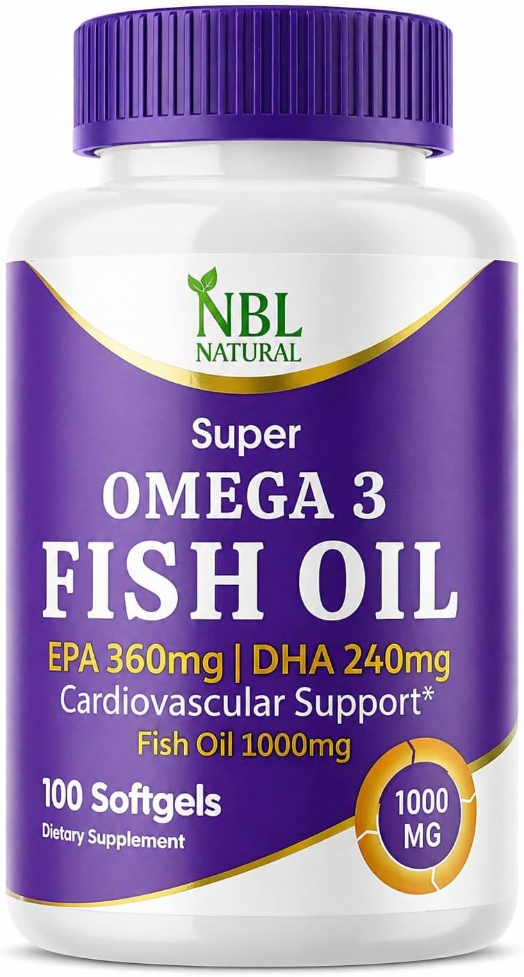 کپسول روغن ماهی امگا ۳، NBL Natural، 1000 میلی‌گرم، EPA 360 میلی‌گرم و DHA 240 میلی‌گرم، 100 سافت‌ژل