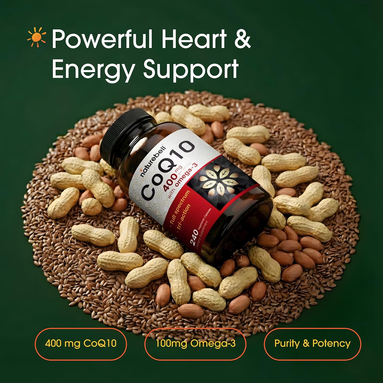 مکمل امگا ۳ و کوآنزیم Q10، NatureBell، 240 کپسول