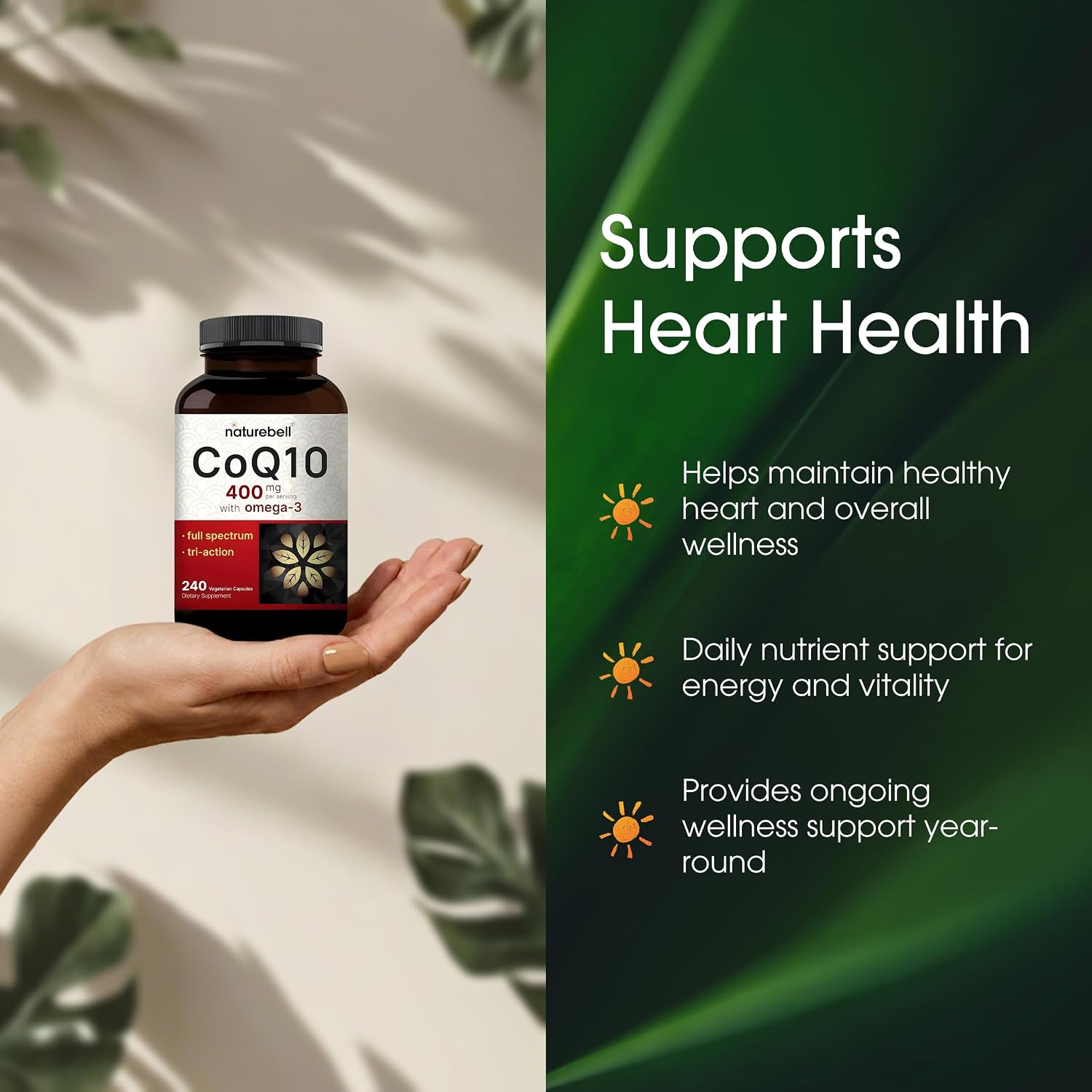 مکمل امگا ۳ و کوآنزیم Q10، NatureBell، 240 کپسول