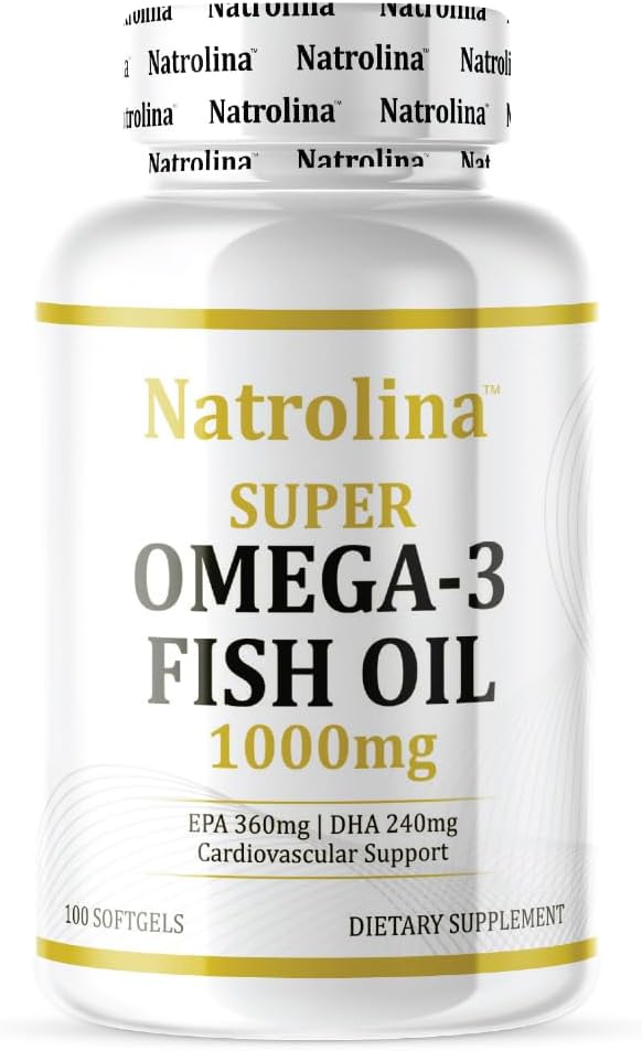 کپسول روغن ماهی امگا ۳، Natrolina، 1000 میلی‌گرم، EPA 360 میلی‌گرم و DHA 240 میلی‌گرم، 100 سافت‌ژل