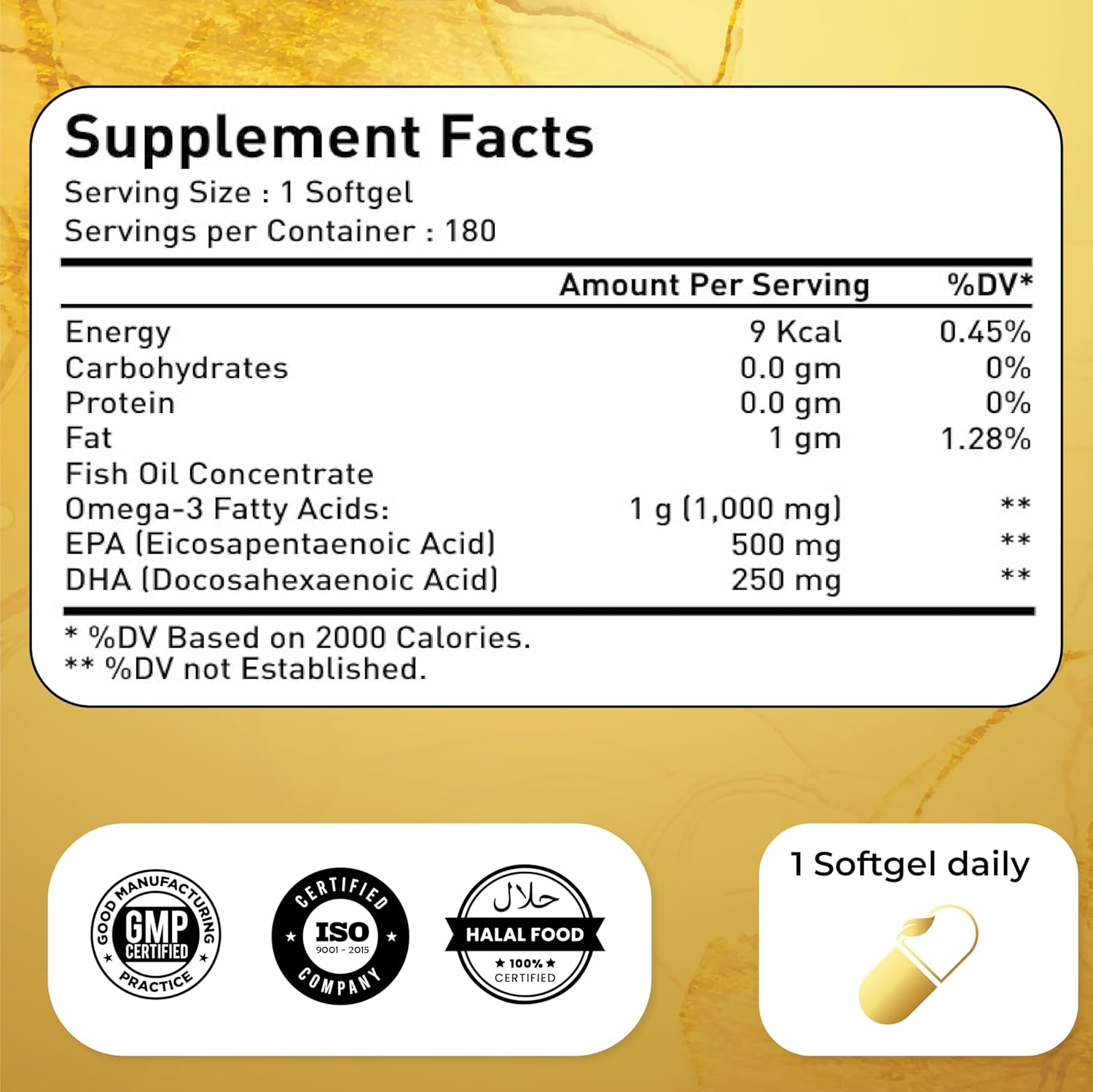 کپسول روغن ماهی امگا ۳، Natrolina، مدل Ultra Omega 3، 1000 میلی‌گرم، EPA 500 میلی‌گرم و DHA 250 میلی‌گرم، 180 سافت‌ژل