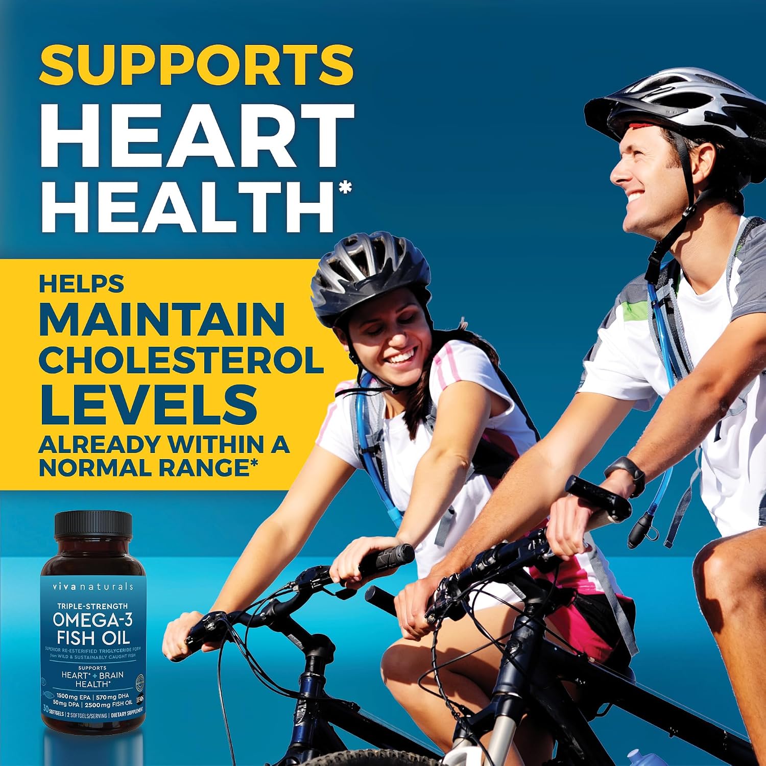 کپسول روغن ماهی امگا ۳، Viva Naturals، 2500 میلی‌گرم