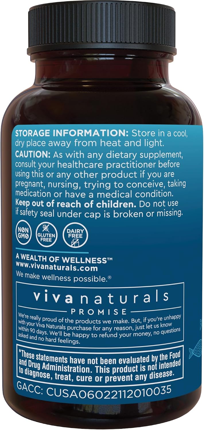 کپسول روغن ماهی امگا ۳، Viva Naturals، 2500 میلی‌گرم