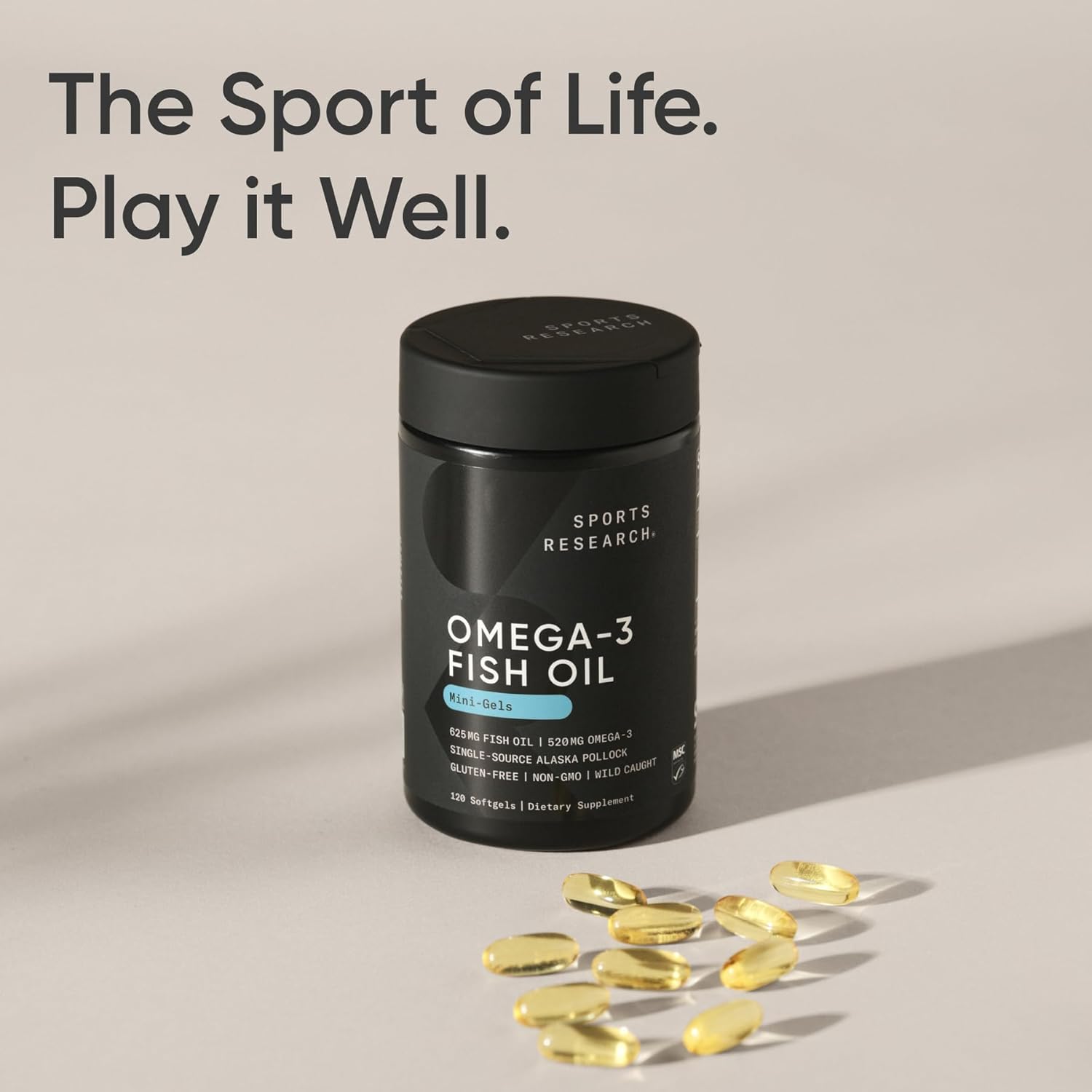 کپسول روغن ماهی امگا ۳، Sports Research، 120 سافت‌ژل