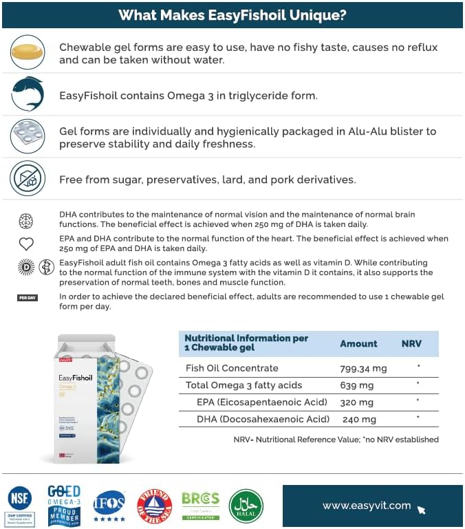کپسول روغن ماهی امگا ۳، EasyFishoil، مدل EasyFishoil Adult، 30 بسته