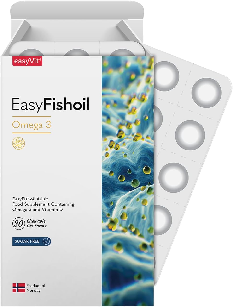 کپسول روغن ماهی امگا ۳، EasyFishoil، مدل EasyFishoil Adult، 30 بسته