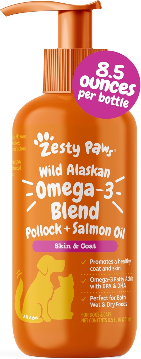 روغن سالمون امگا ۳ برای سگ و گربه، Zesty Paws، 8.5 اونس