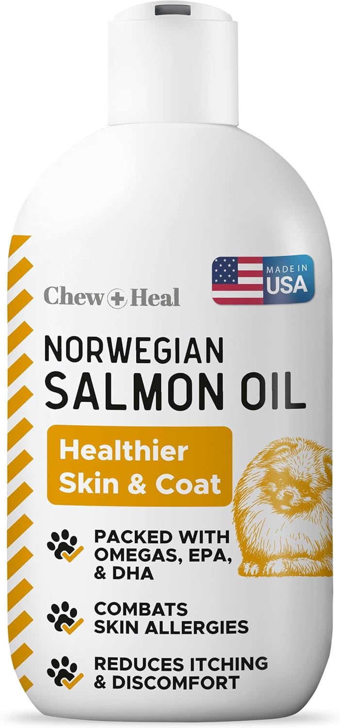 روغن سالمون امگا ۳ برای سگ و گربه، Chew + Heal Labs، 8 اونس