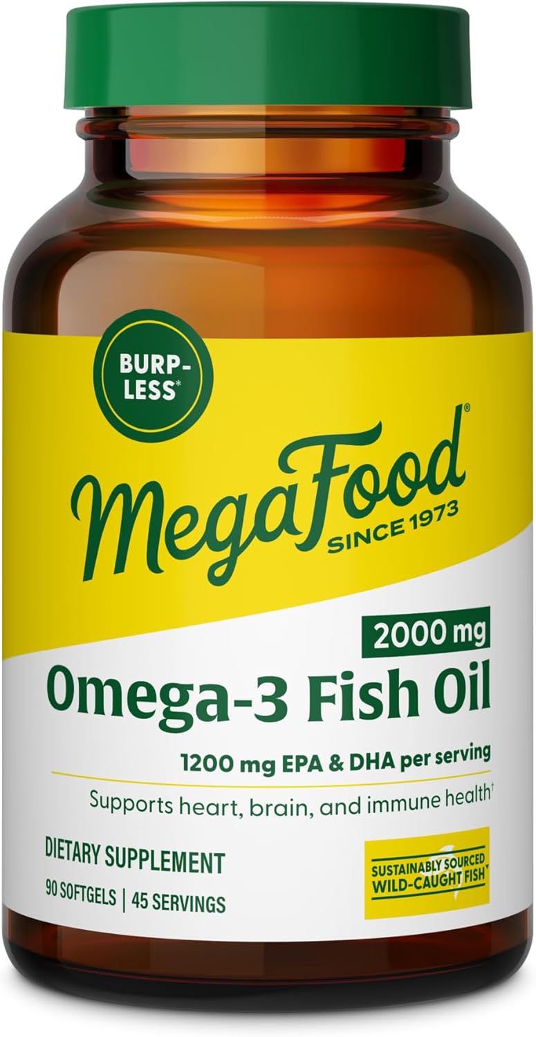 کپسول روغن ماهی امگا ۳، Megafood، 2000 میلی‌گرم، 90 سافت‌ژل، طعم لیمو