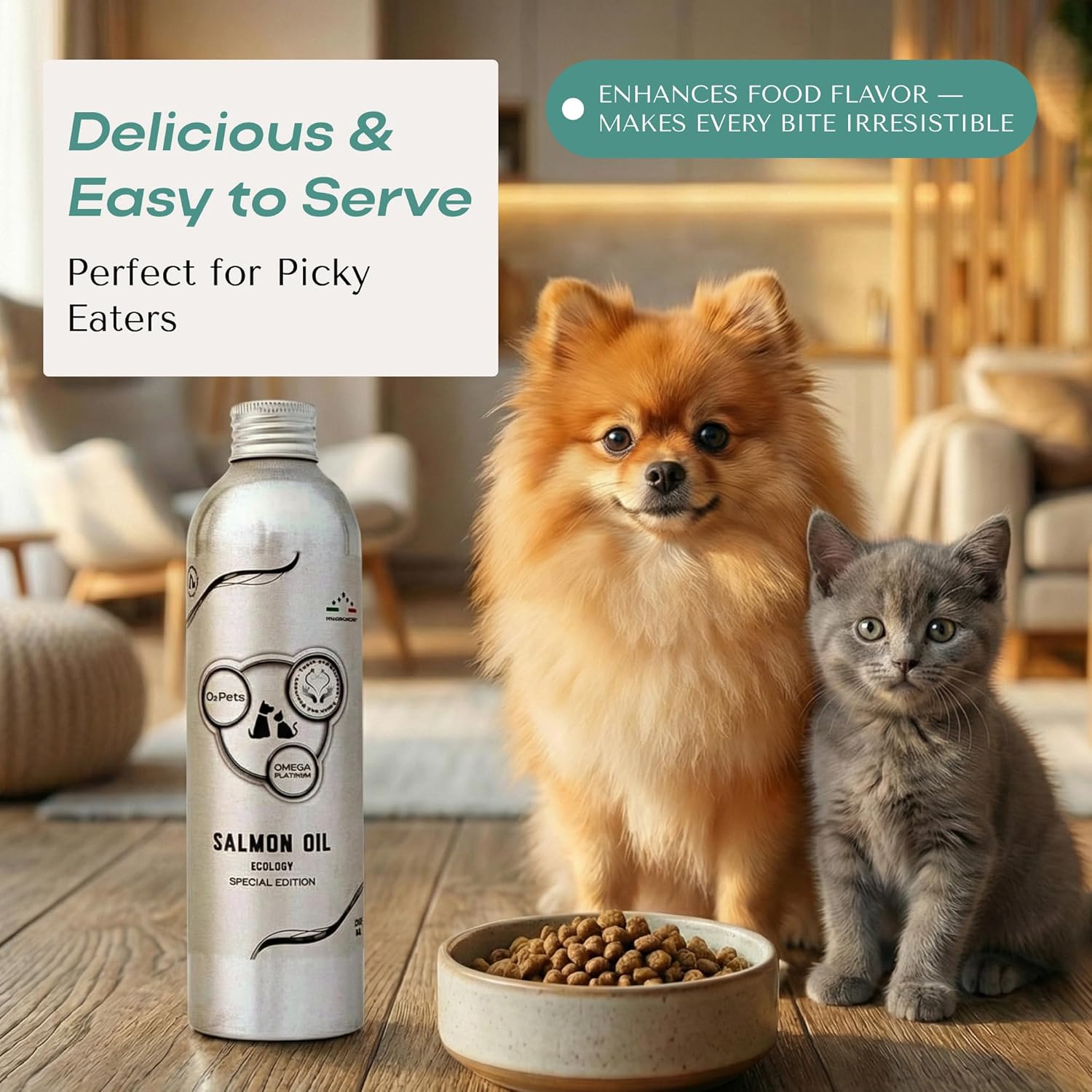 روغن سالمون امگا ۳ برای سگ و گربه، O2Pets، مدل Omega PLATINUM، 50 میلی‌لیتر