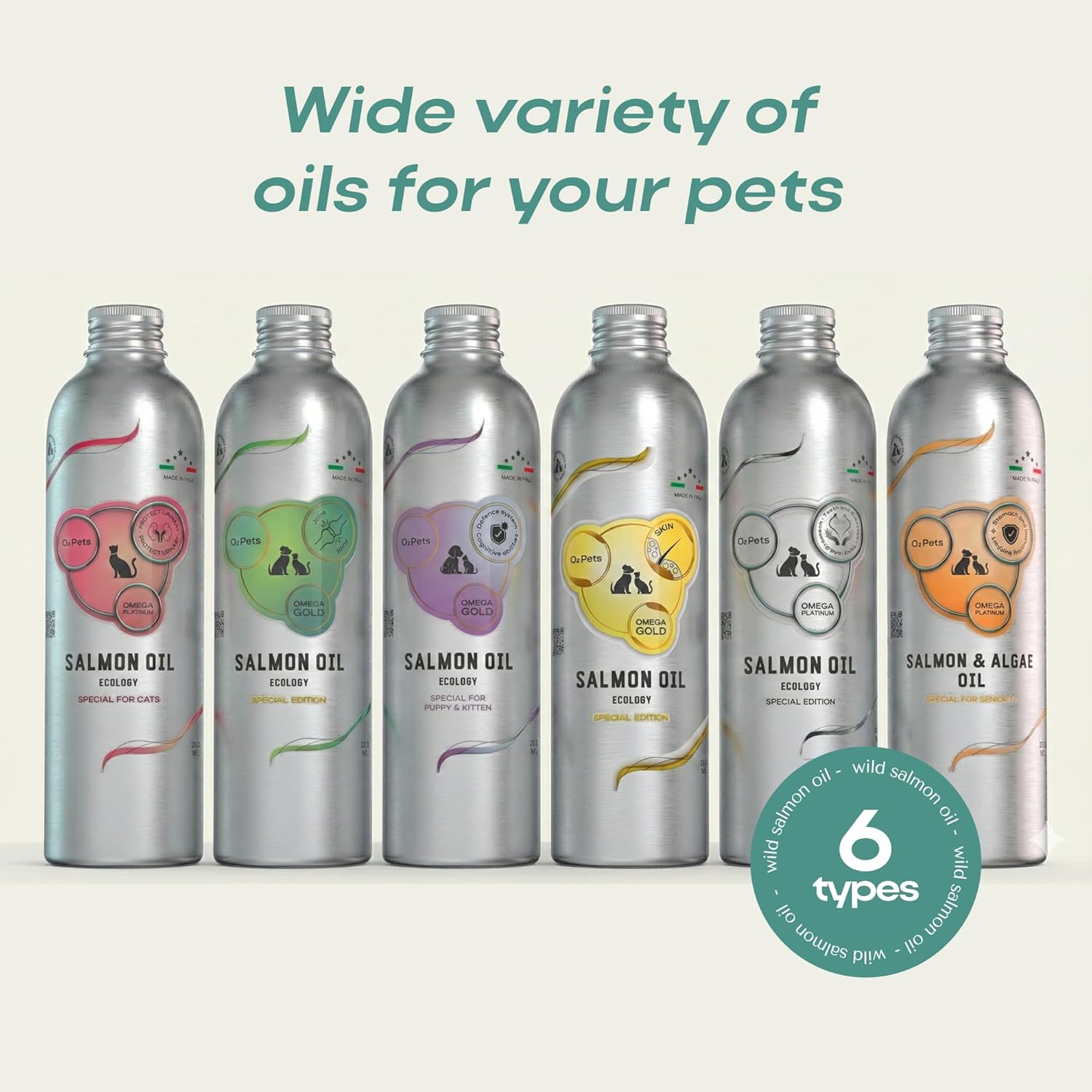 روغن سالمون امگا ۳ برای سگ و گربه، O2Pets، مدل Omega PLATINUM، 50 میلی‌لیتر