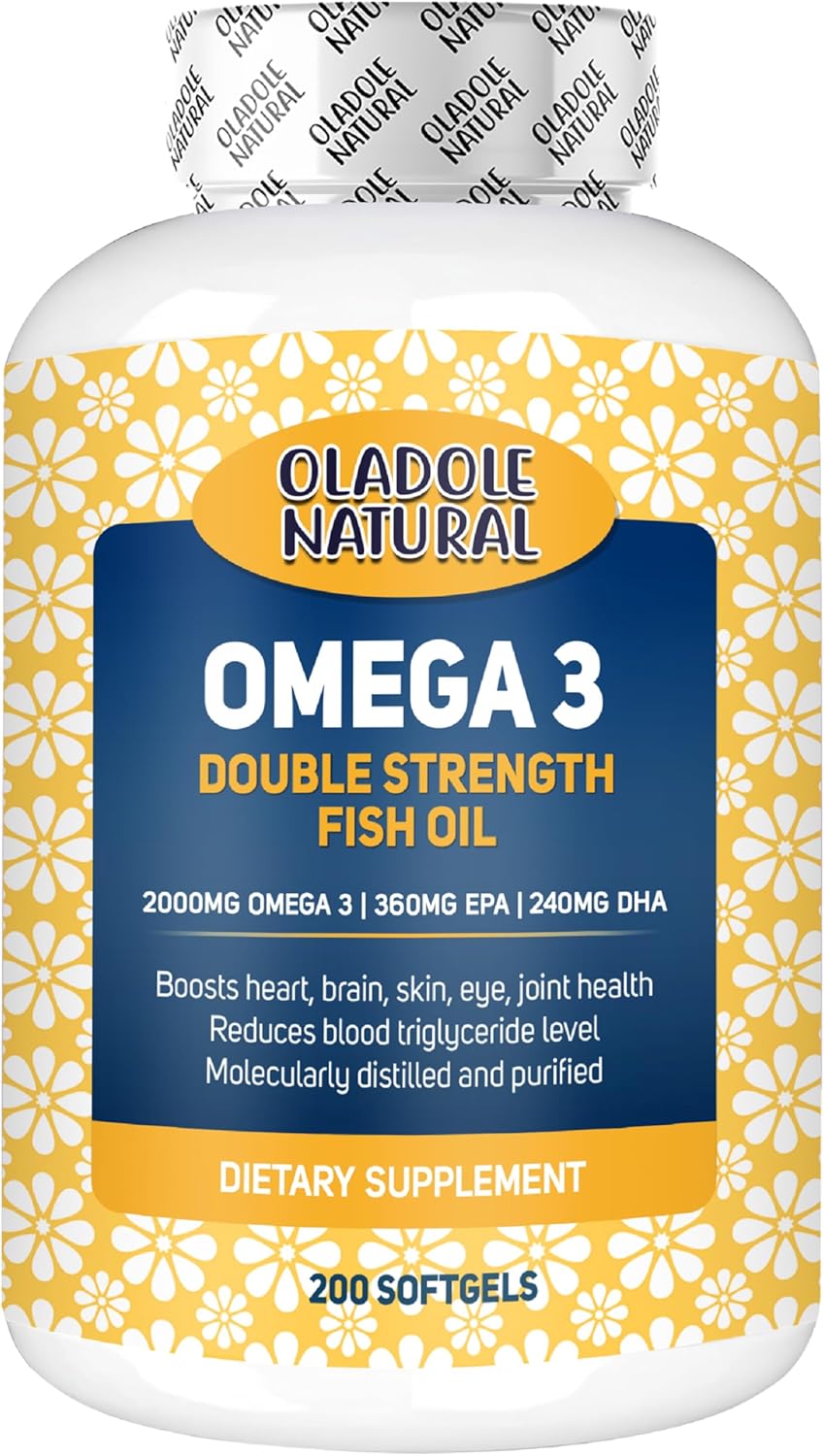 کپسول روغن ماهی امگا ۳، Oladole Natural، 2000 میلی‌گرم، EPA 360 میلی‌گرم و DHA 240 میلی‌گرم، 200 سافت‌ژل