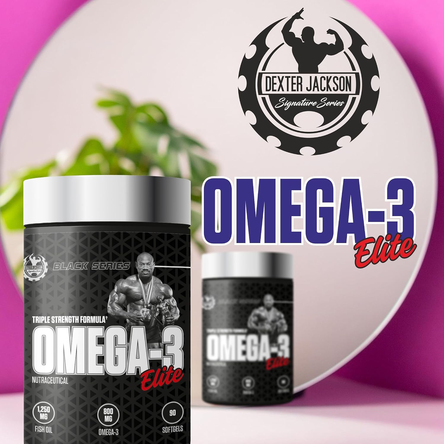 کپسول روغن ماهی امگا ۳، DEXTER JACKSON، مدل Black Signature Series Omega-3 Elite، 90 سافت‌ژل