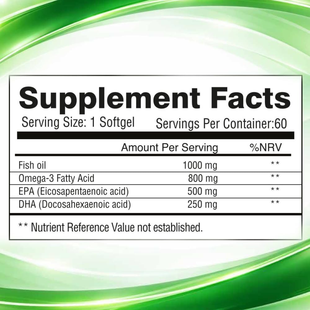 کپسول روغن ماهی امگا ۳، Nutritionl، 1000 میلی‌گرم، EPA 500 میلی‌گرم و DHA 250 میلی‌گرم، 60 سافت‌ژل