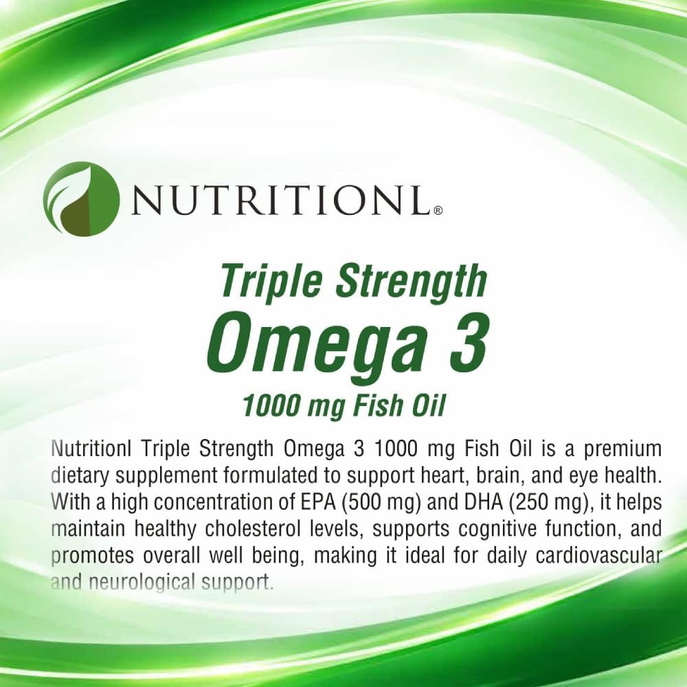 کپسول روغن ماهی امگا ۳، Nutritionl، 1000 میلی‌گرم، EPA 500 میلی‌گرم و DHA 250 میلی‌گرم، 60 سافت‌ژل