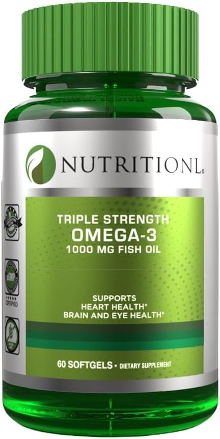 کپسول روغن ماهی امگا ۳، Nutritionl، 1000 میلی‌گرم، EPA 500 میلی‌گرم و DHA 250 میلی‌گرم، 60 سافت‌ژل