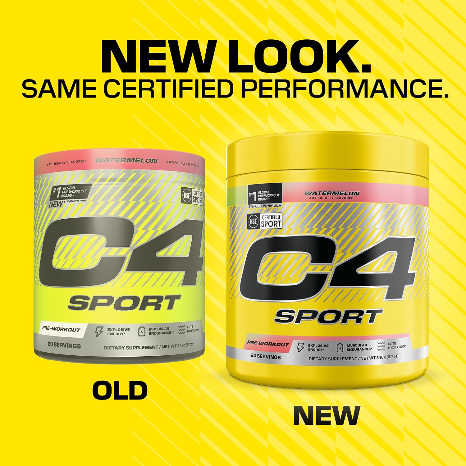 پودر مکمل قبل از تمرین C4 Cellucor C4 Sport، طعم هندوانه، 20 وعده