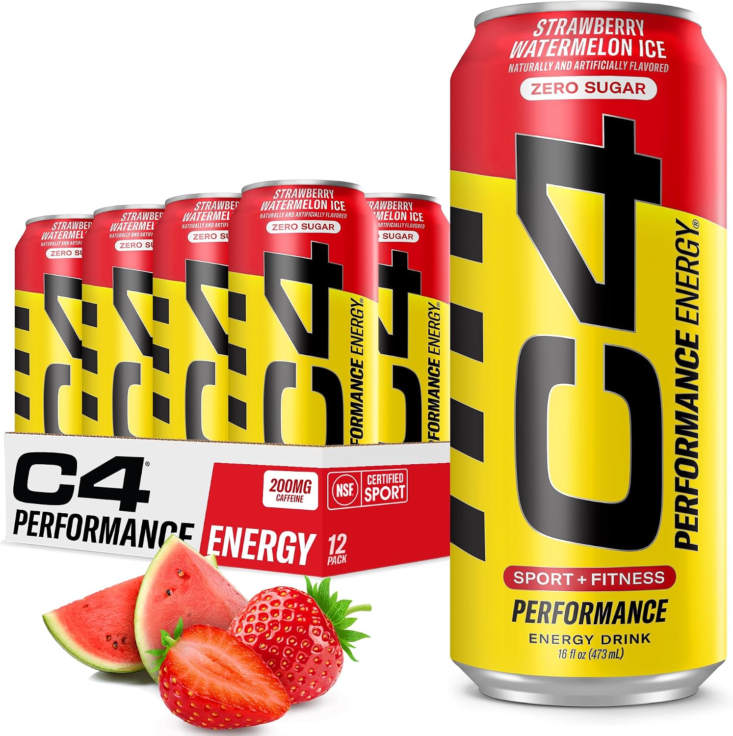 نوشیدنی انرژی‌زای ورزشی C4 Cellucor C4 انرژی Carbonated Zero، طعم هندوانه، 5.99 کیلوگرم