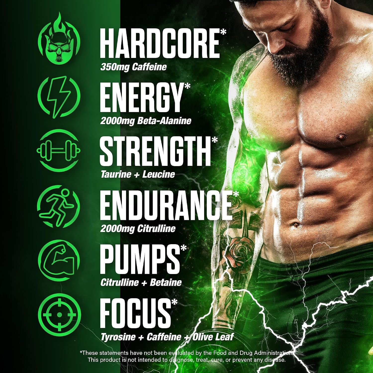 پودر مکمل قبل از تمرین جی‌ان‌ایکس اسپورتس The Shadow!®، طعم سیب سبز، 267.62 گرم