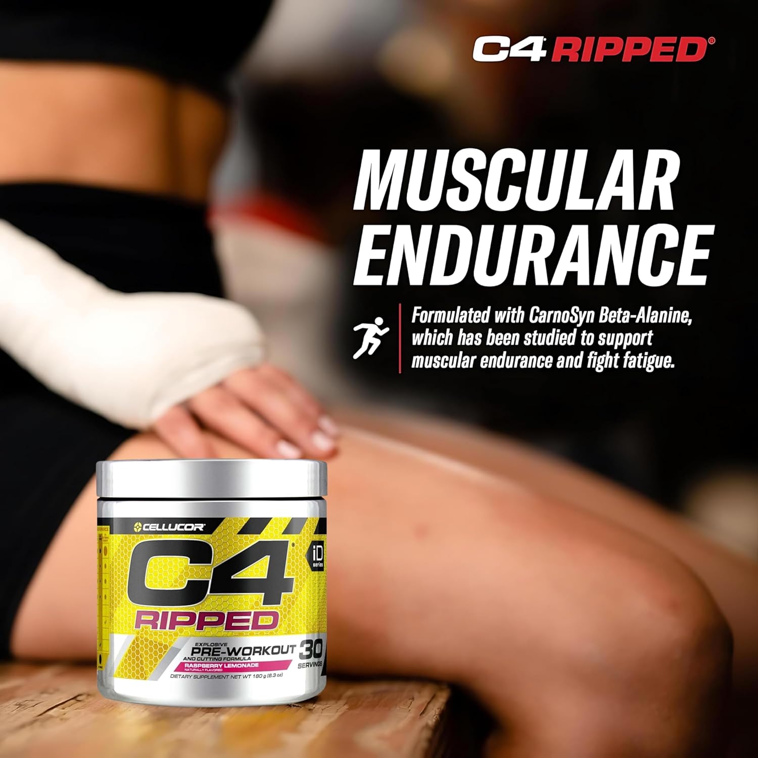 پودر مکمل قبل از تمرین سلکور C4 Ripped، طعم لیموناد تمشک، 30 وعده