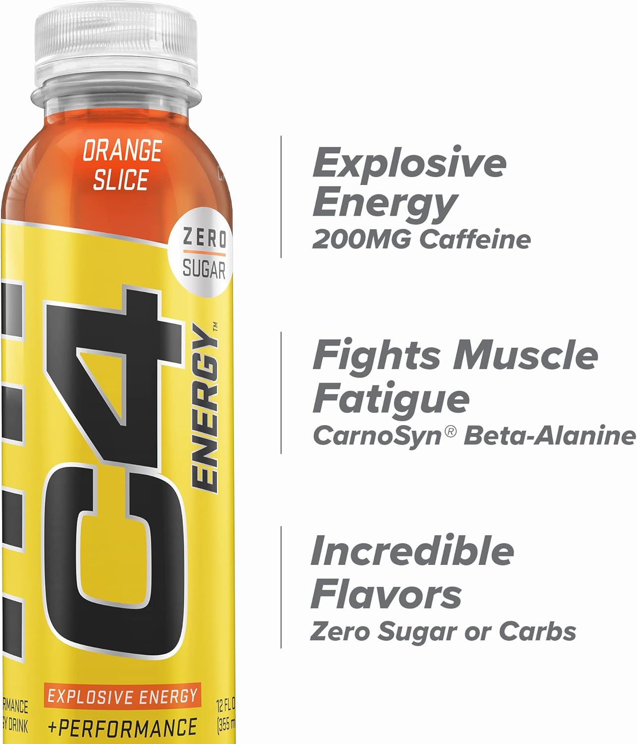 نوشیدنی انرژی‌زای ورزشی C4 Cellucor C4 انرژی Non – Carbonated Zero، طعم پرتقال، 4.84 کیلوگرم